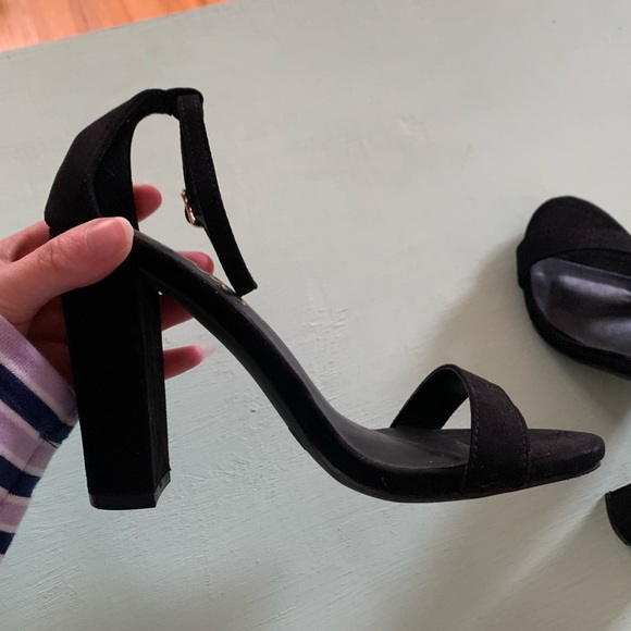 Lulus Black Velvet Heels - Picture 5 of 6